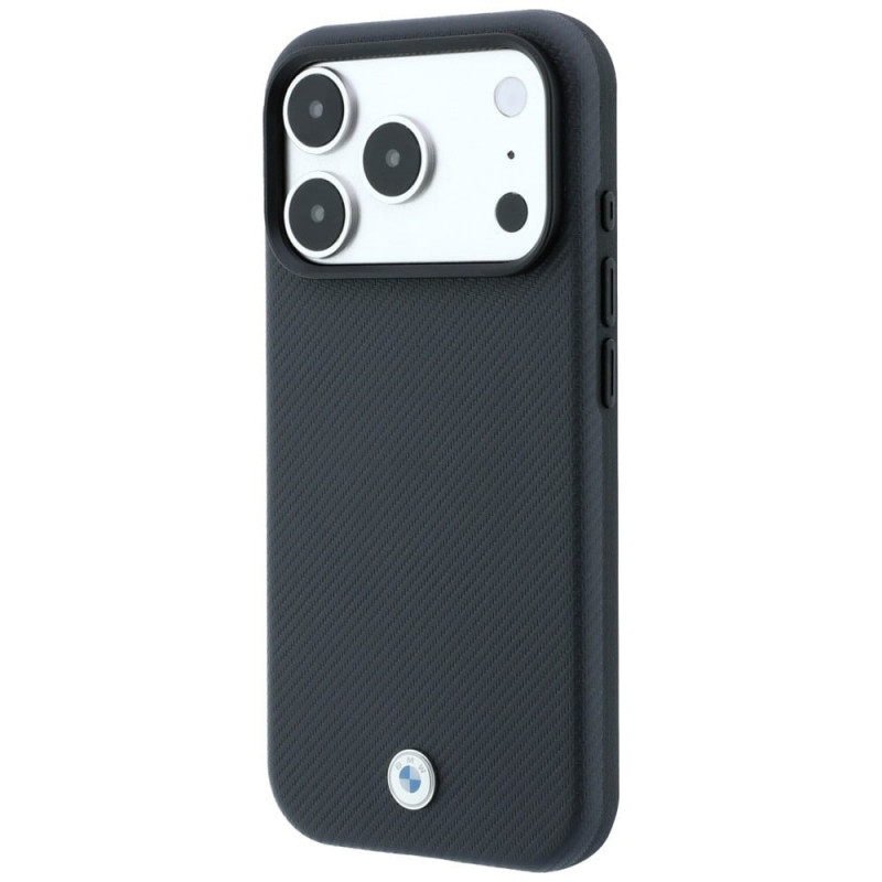 BMW Kevlar Metal Logo MagSafe Case for Apple iPhone 18 Pro / 17 Pro, anthracite