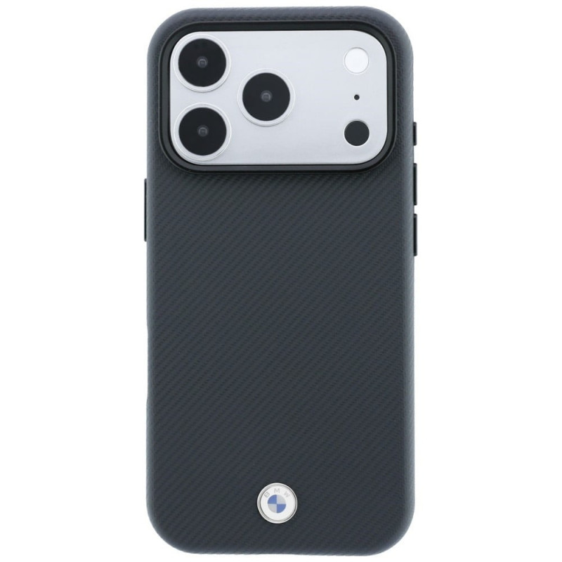 BMW Kevlar Metal Logo MagSafe Case for Apple iPhone 18 Pro / 17 Pro, anthracite
