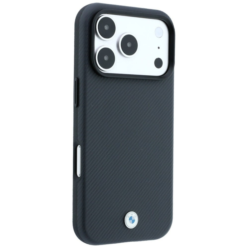 BMW Kevlar Metal Logo MagSafe Case for Apple iPhone 18 Pro / 17 Pro, anthracite