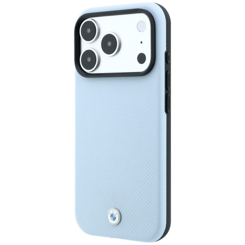 BMW Kevlar Metal Logo MagSafe Case for Apple iPhone 18 Pro Max / 17 Pro Max, blue