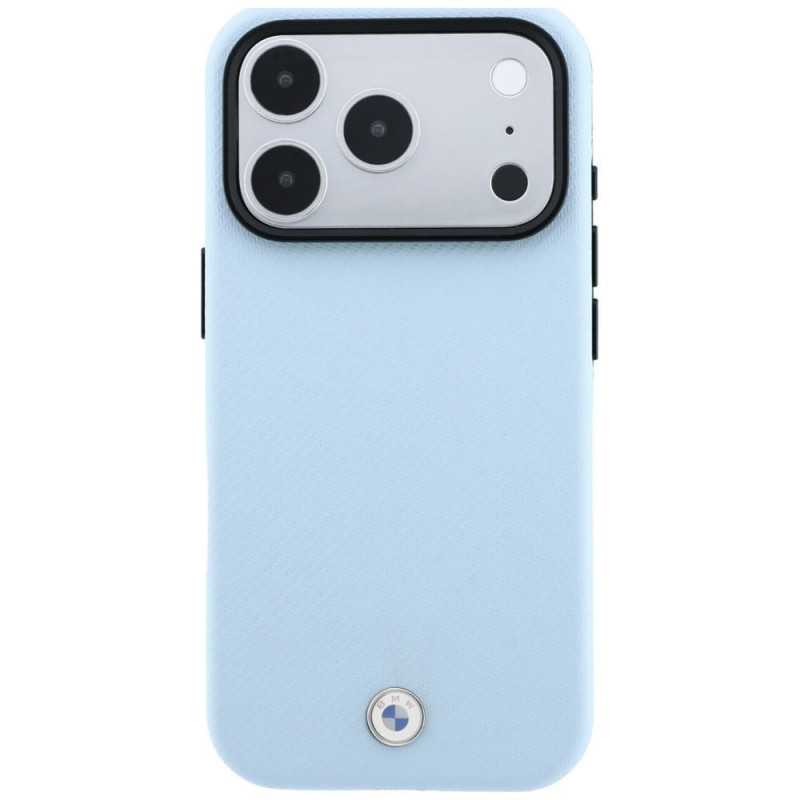 BMW Kevlar Metal Logo MagSafe Case for Apple iPhone 18 Pro Max / 17 Pro Max, blue