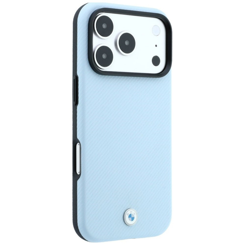 BMW Kevlar Metal Logo MagSafe Case for Apple iPhone 18 Pro Max / 17 Pro Max, blue