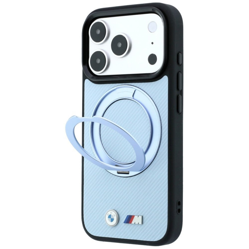 BMW Kevlar Ring Stand 360 MagSafe Case for Apple iPhone 18 Pro / 17 Pro, blue