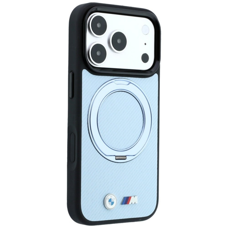 BMW Kevlar Ring Stand 360 MagSafe Case for Apple iPhone 18 Pro / 17 Pro, blue