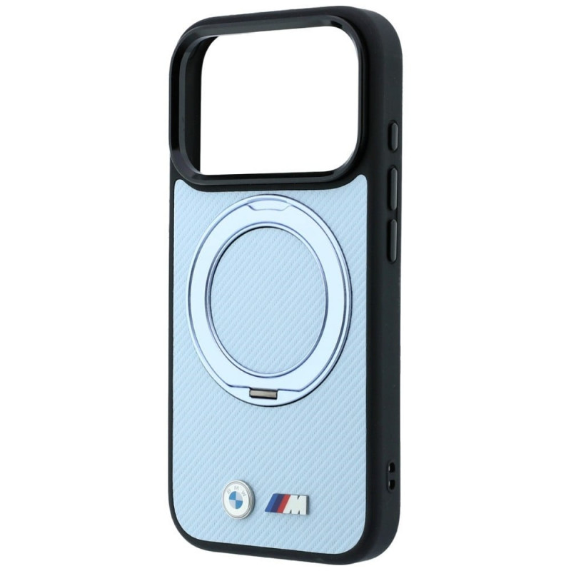 BMW Kevlar Ring Stand 360 MagSafe Case for Apple iPhone 18 Pro / 17 Pro, blue