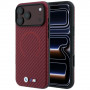 BMW M Carbon Printed Ring MagSafe Case for Apple iPhone 18 Pro / 17 Pro, burgundy