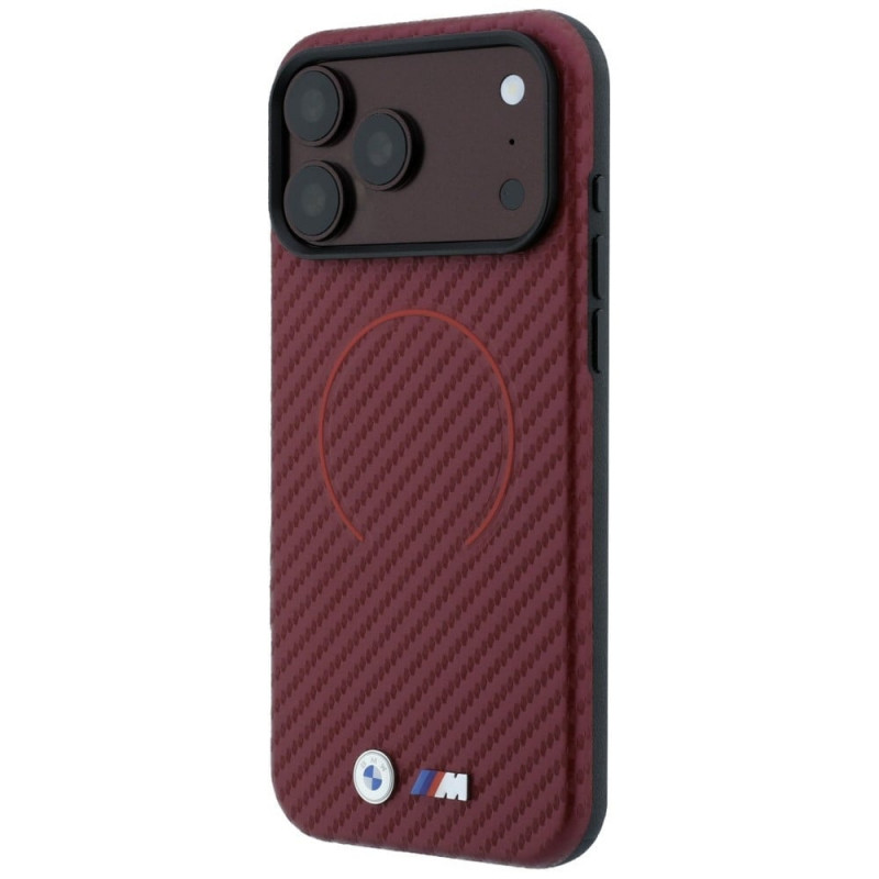 BMW M Carbon Printed Ring MagSafe Case for Apple iPhone 18 Pro Max / 17 Pro Max, red