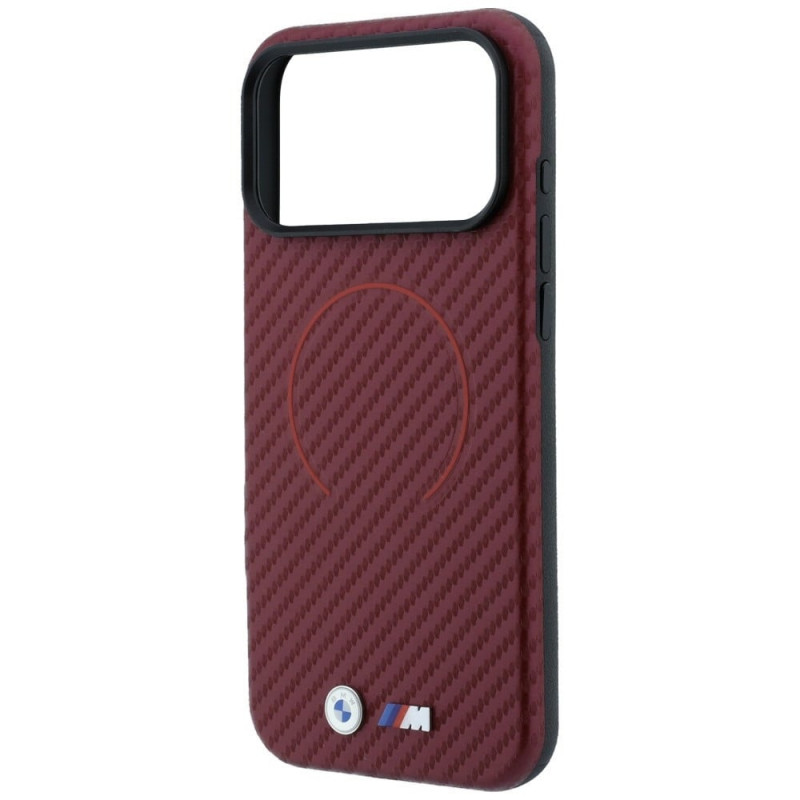 BMW M Carbon Printed Ring MagSafe Case for Apple iPhone 18 Pro Max / 17 Pro Max, red