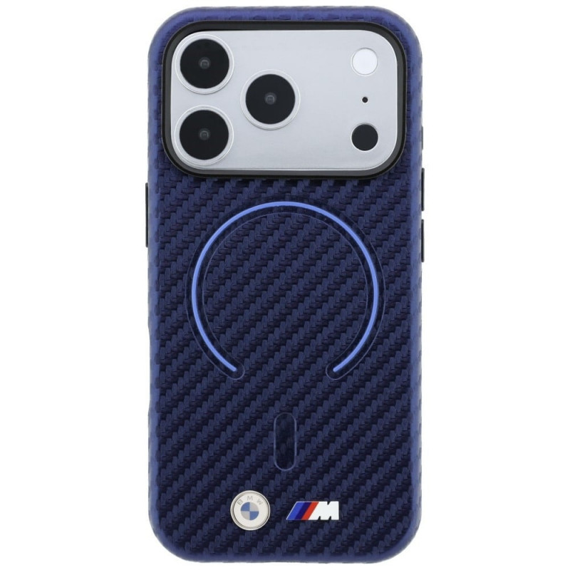 BMW M Carbon Printed Ring MagSafe Case for Apple iPhone 18 Pro Max / 17 Pro Max, navy blue