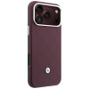 BMW Quilted Pattern Metal Logo Case and Wallet Set for Apple iPhone 18 Pro / 17 Pro, burgundy
