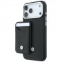 BMW Quilted Pattern Metal Logo Case and Wallet Set for Apple iPhone 18 Pro Max / 17 Pro Max, black