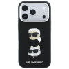 Karl Lagerfeld Saffiano Karl&Choupette Heads Pins Strap Logo Case for Apple iPhone 18 Pro / 17 Pro, black
