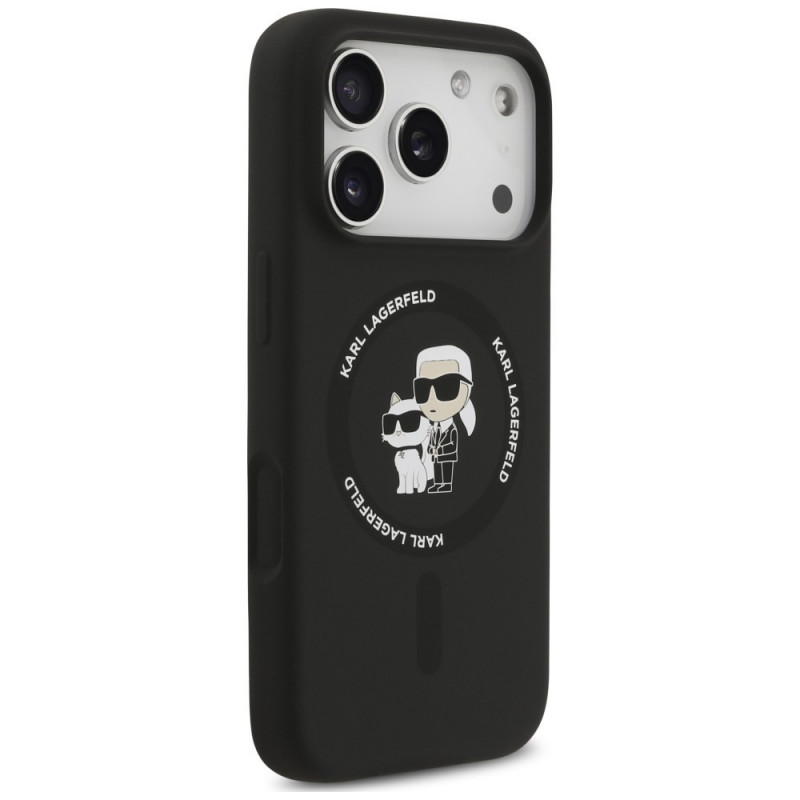 Karl Lagerfeld Silicone Karl&Choupette Ring MagSafe Case for Apple iPhone 18 Pro Max / 17 Pro Max, black