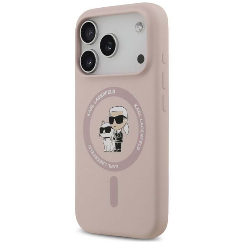 Karl Lagerfeld Silicone Karl&Choupette Ring MagSafe Case for Apple iPhone 18 Pro / 17 Pro, black