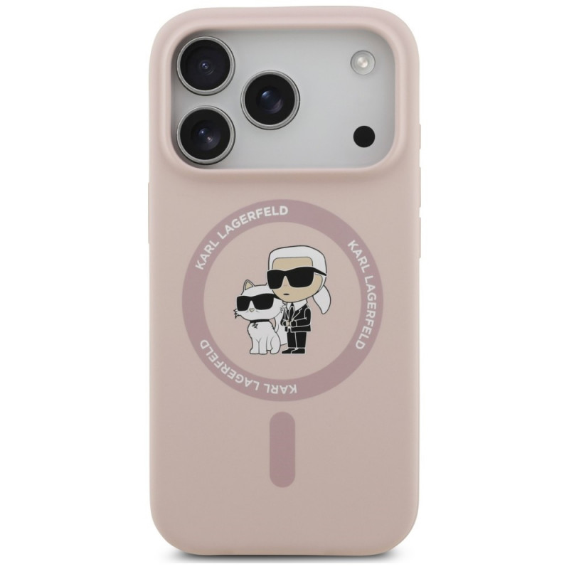 Karl Lagerfeld Silicone Karl&Choupette Ring MagSafe Case for Apple iPhone 18 Pro / 17 Pro, black