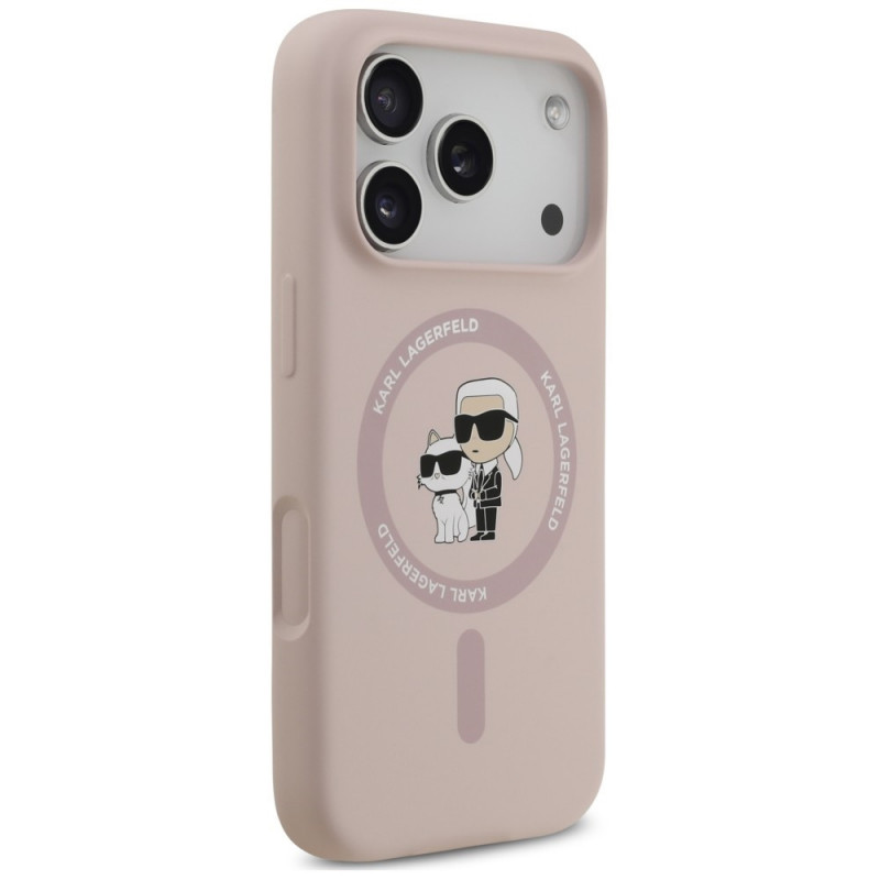 Karl Lagerfeld Silicone Karl&Choupette Ring MagSafe Case for Apple iPhone 18 Pro / 17 Pro, black