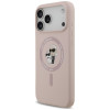 Karl Lagerfeld Silicone Karl&Choupette Ring MagSafe Case for Apple iPhone 18 Pro Max / 17 Pro Max, pink