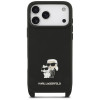 Karl Lagerfeld Saffiano Karl&Choupette Metal Pin CBDY Strap Case for Apple iPhone 18 Pro Max / 17 Pro Max, black