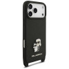 Karl Lagerfeld Saffiano Karl&Choupette Metal Pin CBDY Strap Case for Apple iPhone 18 Pro Max / 17 Pro Max, black