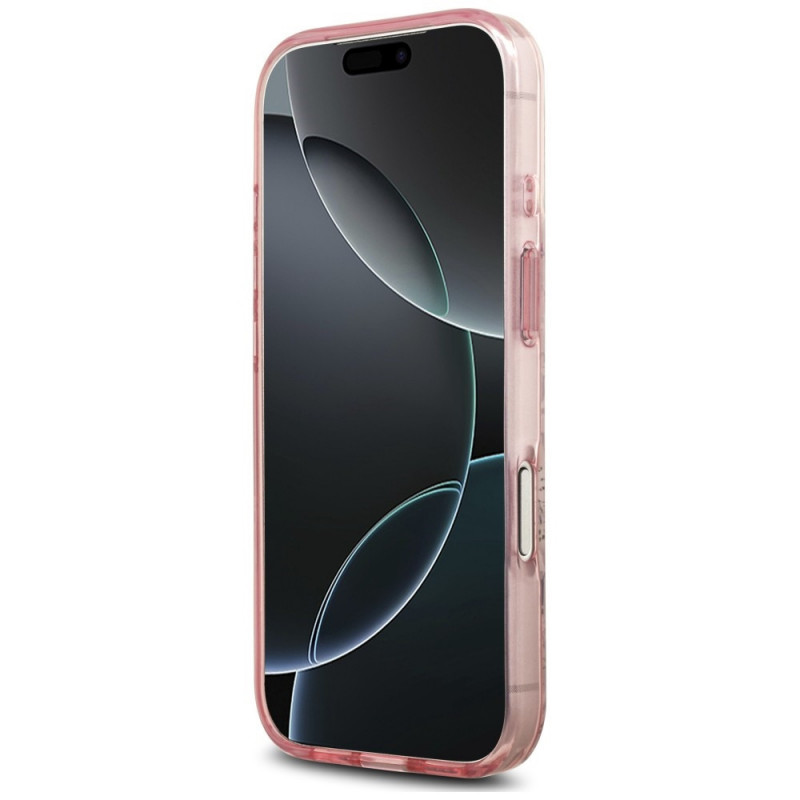 Guess IML Flower & Tonal Circle MagSafe Case for Apple iPhone 18 Pro / 17 Pro, pink