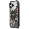 Guess IML Flowers Pearl Strap MagSafe Case for Apple iPhone 18 Pro / 17 Pro, black