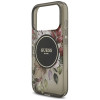 Guess IML Flowers Pearl Strap MagSafe Case for Apple iPhone 18 Pro / 17 Pro, black