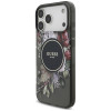 Guess IML Flowers Pearl Strap MagSafe Case for Apple iPhone 18 Pro Max / 17 Pro Max, black