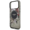 Guess IML Flowers Pearl Strap MagSafe Case for Apple iPhone 18 Pro Max / 17 Pro Max, black