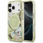 Guess IML Glitter Flowers Triangle MagSafe Case for Apple iPhone 18 Pro Max / 17 Pro Max, green