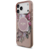 Guess IML Flowers Pearl Strap MagSafe Case for Apple iPhone 18 Pro Max / 17 Pro Max, pink