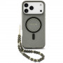 Guess IML Glitter Pearl Strap MagSafe Case for Apple iPhone 18 Pro / 17 Pro, Black