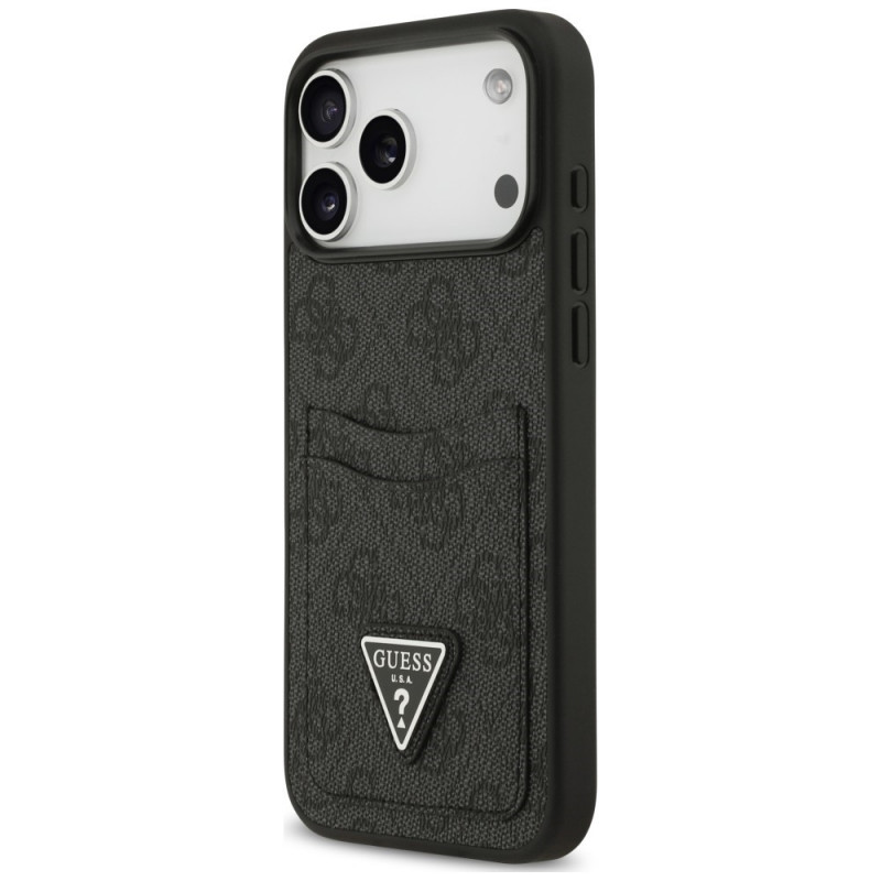 Guess 4G Double Card Triangle Case for Apple iPhone 18 Pro Max / 17 Pro Max, Black