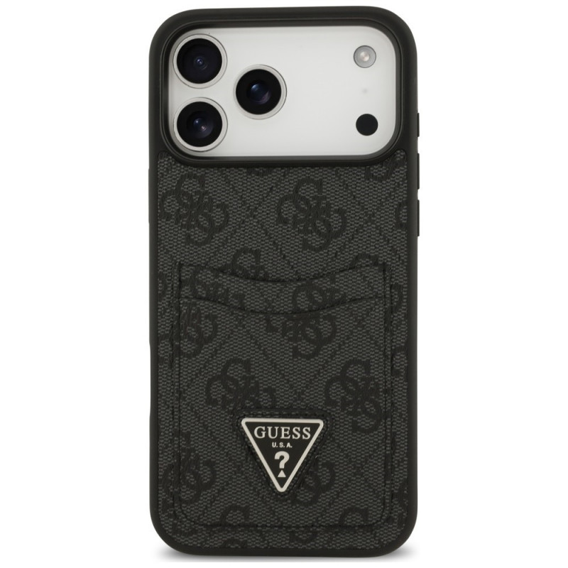 Guess 4G Double Card Triangle Case for Apple iPhone 18 Pro Max / 17 Pro Max, Black