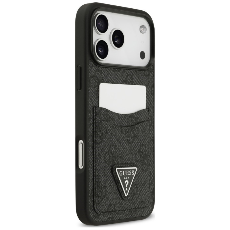 Guess 4G Double Card Triangle Case for Apple iPhone 18 Pro Max / 17 Pro Max, Black