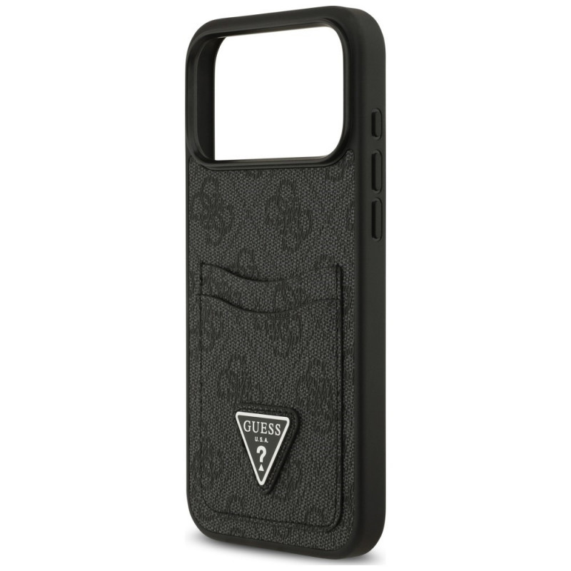 Guess 4G Double Card Triangle Case for Apple iPhone 18 Pro Max / 17 Pro Max, Black