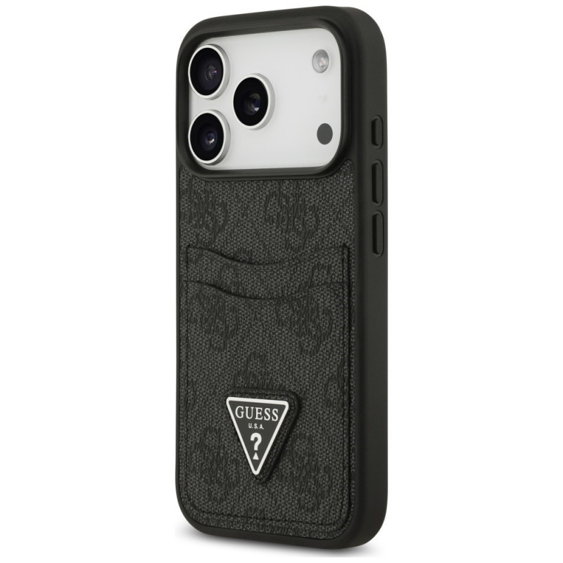 Guess 4G Double Card Triangle Case for Apple iPhone 18 Pro / 17 Pro, Black