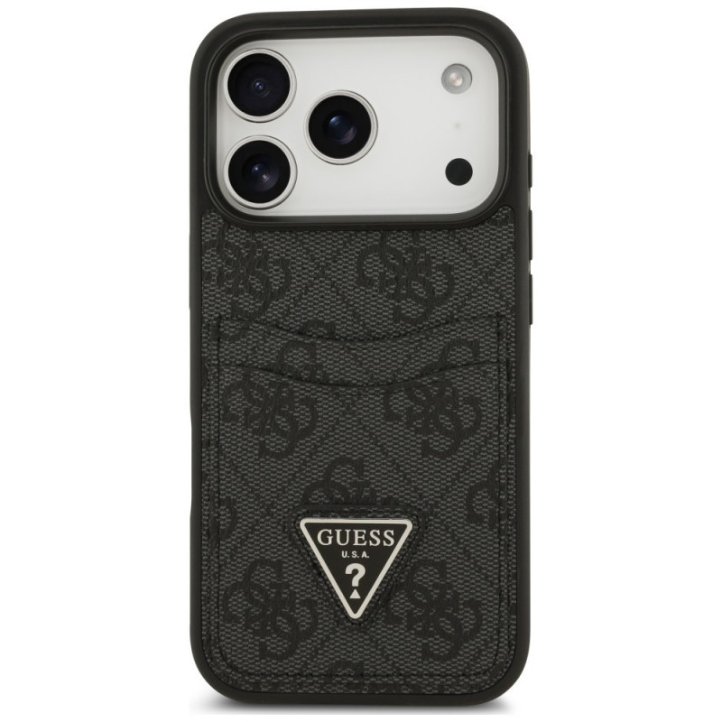Guess 4G Double Card Triangle Case for Apple iPhone 18 Pro / 17 Pro, Black