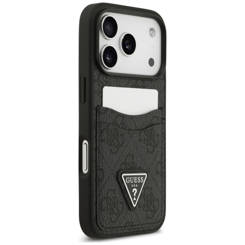 Guess 4G Double Card Triangle Case for Apple iPhone 18 Pro / 17 Pro, Black