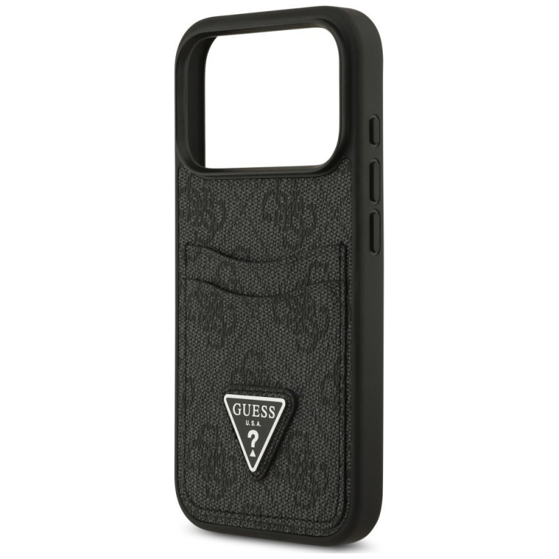Guess 4G Double Card Triangle Case for Apple iPhone 18 Pro / 17 Pro, Black