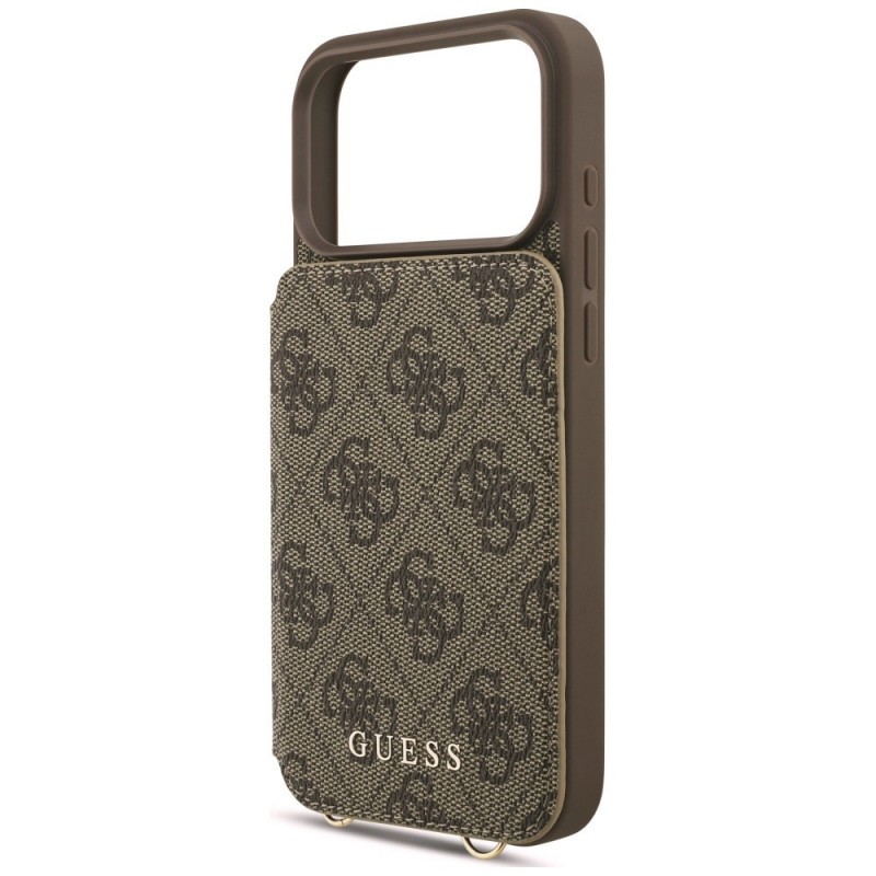 Guess 4G Cardslots & Magnetic Closure Crossbody Case for Apple iPhone 18 Pro Max / 17 Pro Max, brown