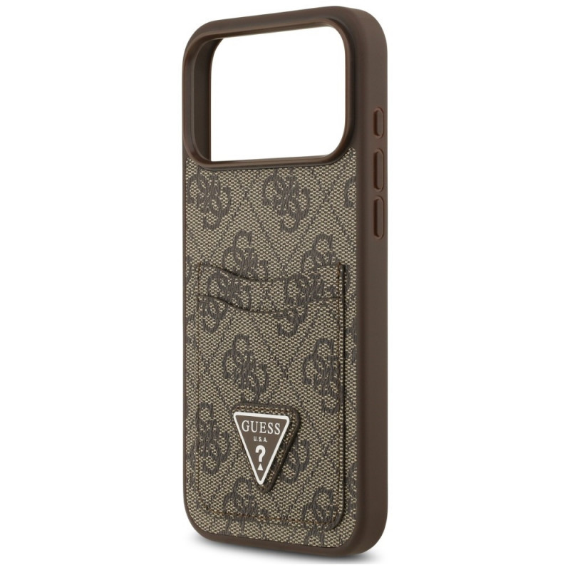 Guess 4G Double Card Triangle Case for Apple iPhone 18 Pro Max / 17 Pro Max, Brown