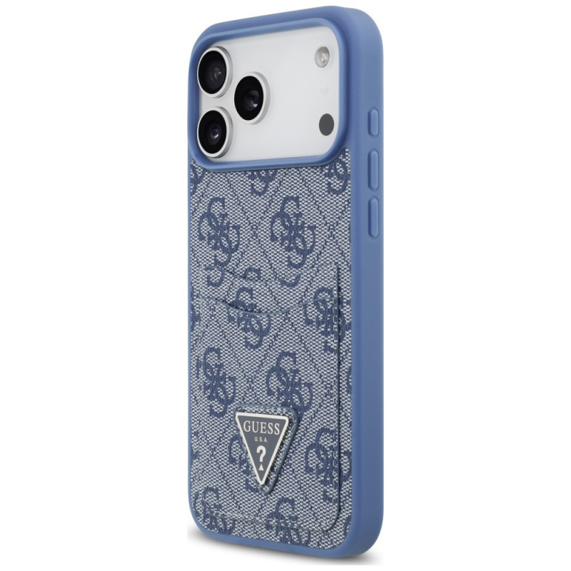 Guess 4G Double Card Triangle Case for Apple iPhone 18 Pro Max / 17 Pro Max, Blue