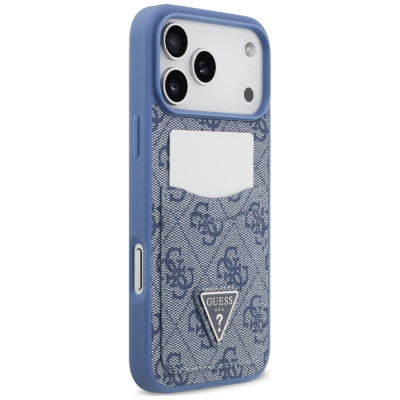 Guess 4G Double Card Triangle Case for Apple iPhone 18 Pro Max / 17 Pro Max, Blue