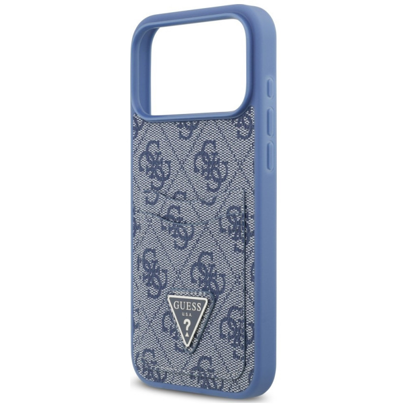 Guess 4G Double Card Triangle Case for Apple iPhone 18 Pro Max / 17 Pro Max, Blue