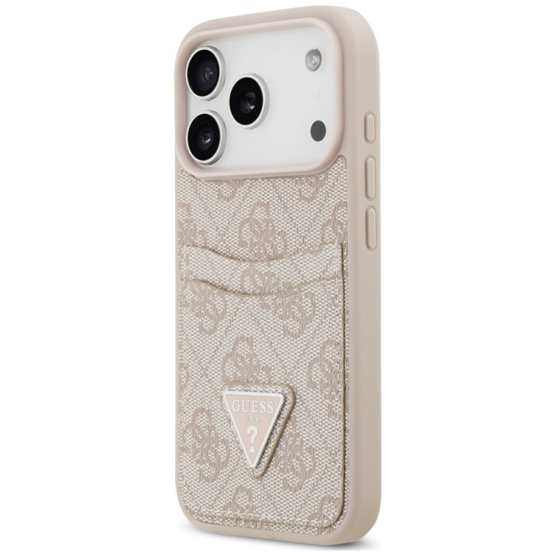 Guess 4G Double Card Triangle Case for Apple iPhone 18 Pro / 17 Pro, Pink