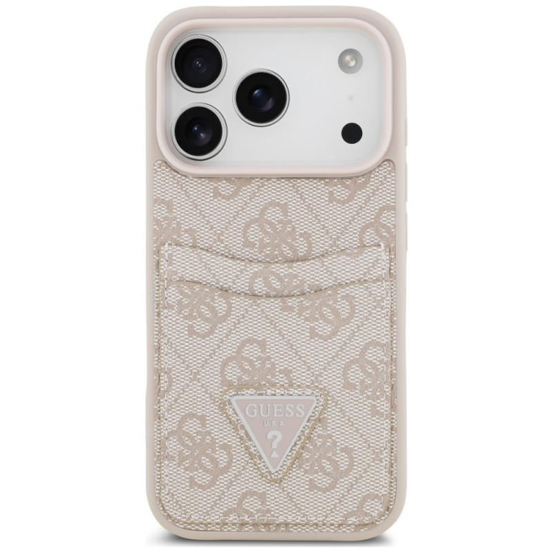Guess 4G Double Card Triangle Case for Apple iPhone 18 Pro Max / 17 Pro Max, Pink
