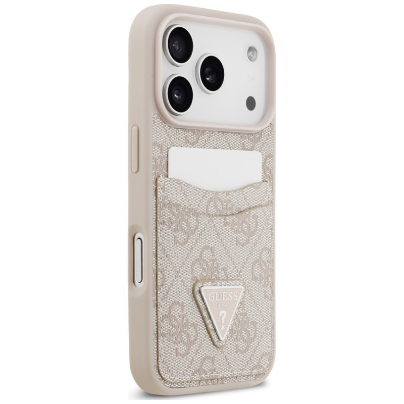 Guess 4G Double Card Triangle Case for Apple iPhone 18 Pro Max / 17 Pro Max, Pink