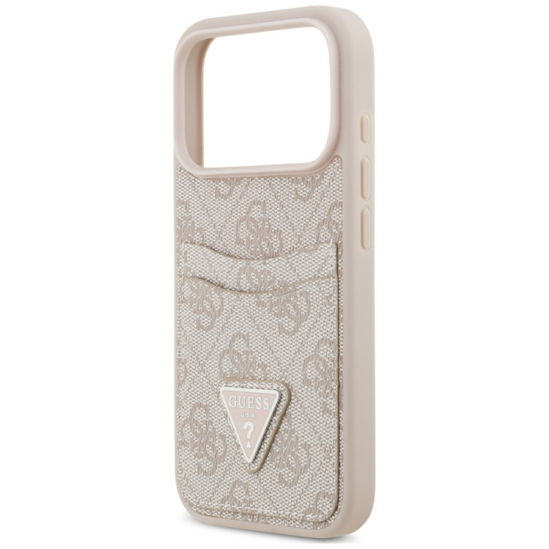 Guess 4G Double Card Triangle Case for Apple iPhone 18 Pro Max / 17 Pro Max, Pink