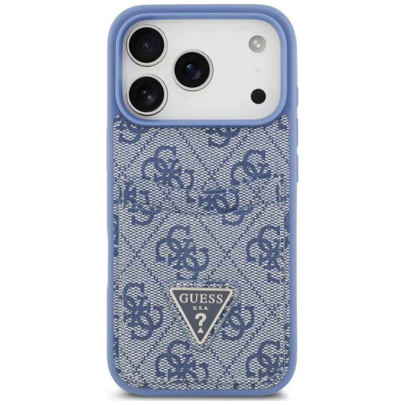 Guess 4G Double Card Triangle Case for Apple iPhone 18 Pro / 17 Pro, Blue