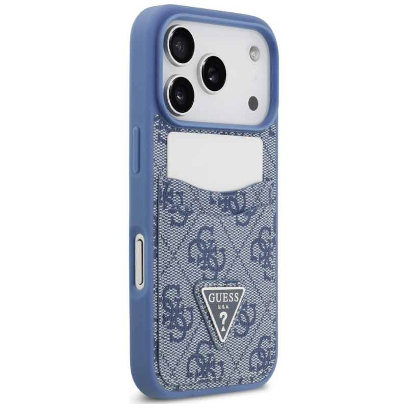 Guess 4G Double Card Triangle Case for Apple iPhone 18 Pro / 17 Pro, Blue